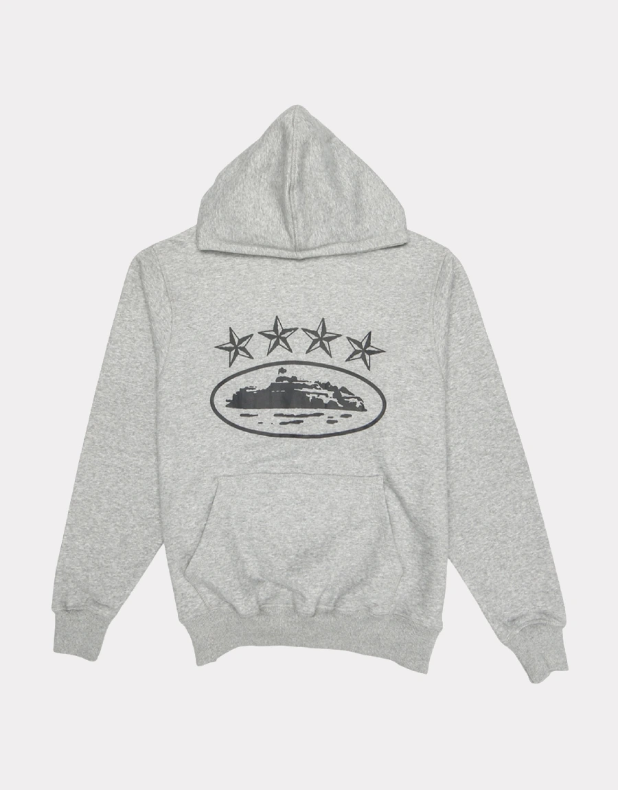Corteiz 4Starz Alcatraz Hoodie Grey Corteiz 4Starz Alcatraz Hoodie Grey