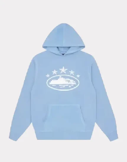 Corteiz 5 Starz Alcatraz Hoodie Baby Blue