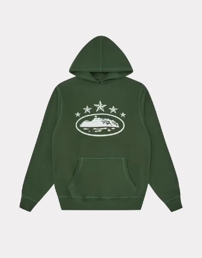 Corteiz 5 Starz Alcatraz Hoodie Green Corteiz 5 Starz Alcatraz Hoodie Green