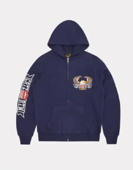 Corteiz Dipset Zip Hoodie Navy