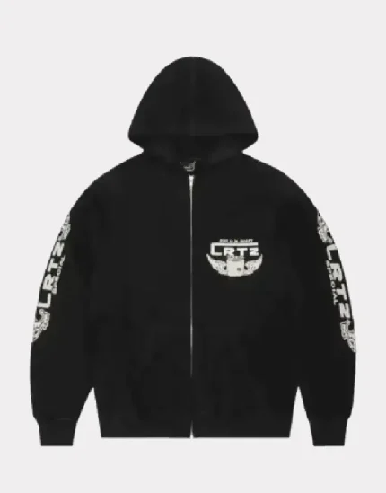 Corteiz Gasolina Double Zip Hoodie Black