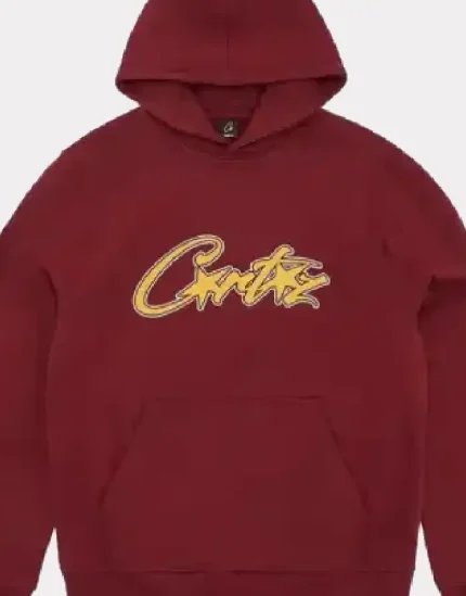 Corteiz Satin Applique Allstarz Hoodie Maroon