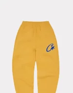 Corteiz Satin C Star Appliqué Sweatpants Mustard