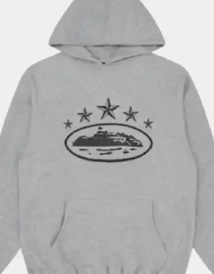 Corteiz 5 Starz Alcatraz Hoodie Grey