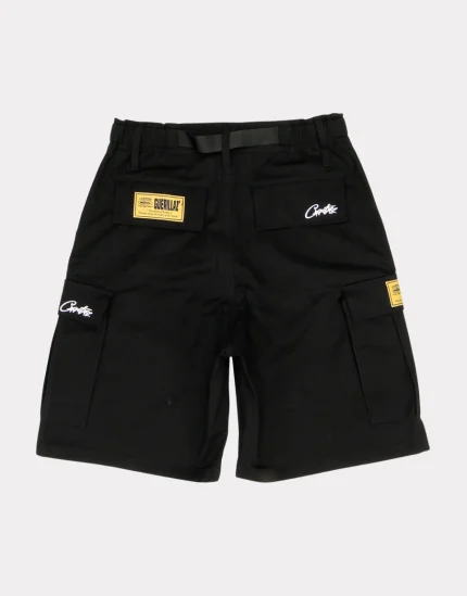 Corteiz Alcatraz Cargo Shorts Black