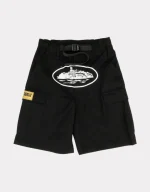 Corteiz Alcatraz Cargo Shorts Black