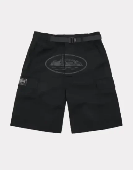 Corteiz Alcatraz Cargo Shorts Triple Black